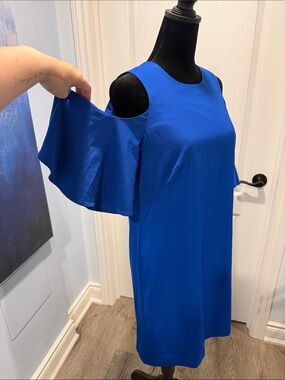 Calvin Klein Royal Blue Cold-Shoulder Shift Dress